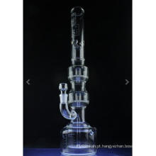 Tubo de água para fumar Triple Geyser Perc Glass com tampa de drenagem (ES-GB-556)